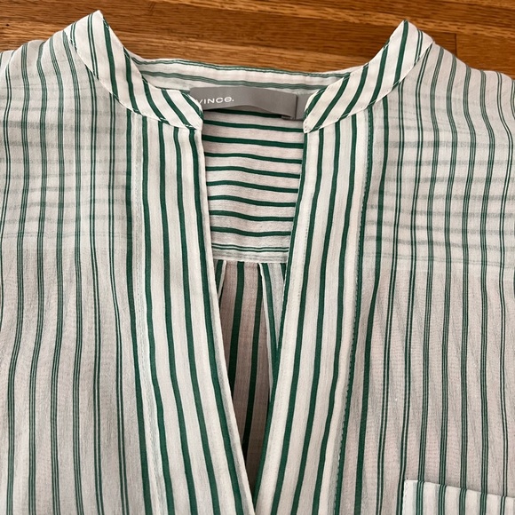 VINCE COTTON SILK SHEER BLOUSE - Picture 11 of 14